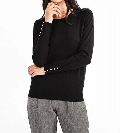 Shop Molly Bracken Pearl Back Sweater In Black