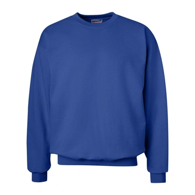 Shop Hanes Ultimate Cotton Crewneck Sweatshirt In Blue