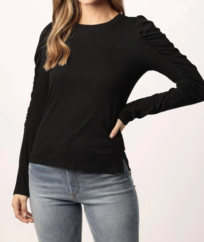 Shop Another Love Amelia Ruched Long Sleeve Top In Black