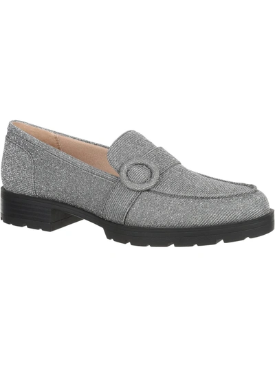 Shop Lifestride Lolly Womens Patent Slip On Loafers In Silver