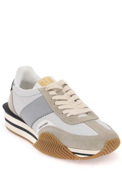 Shop Tom Ford Sneakers James In Lycra E Pelle Scamosciata