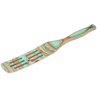 Shop Island Bamboo Pakkawood 13-inch Slotted Spurtle In Green