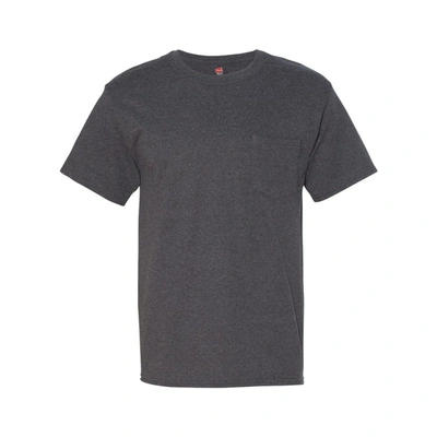 Hanes Beefy-t Pocket T-shirt In Grey