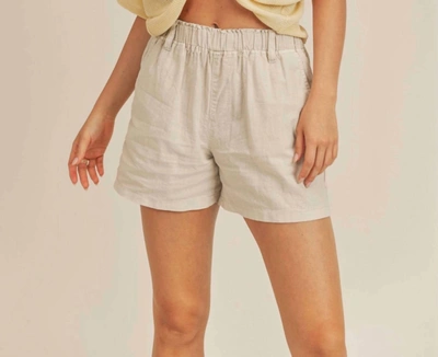 Shop Sadie & Sage Little Steps Linen Shorts In Natural In White