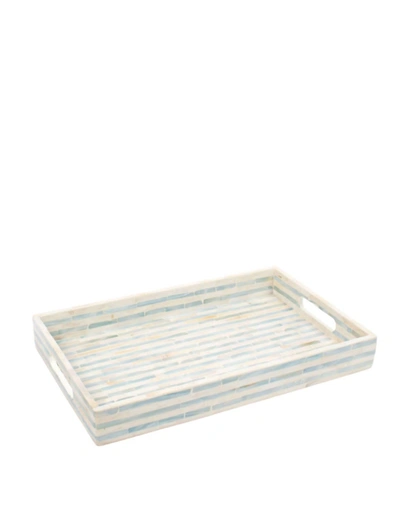 Shop 8 Oak Lane Striped Mother Of Pearl Rectangle Tray In White