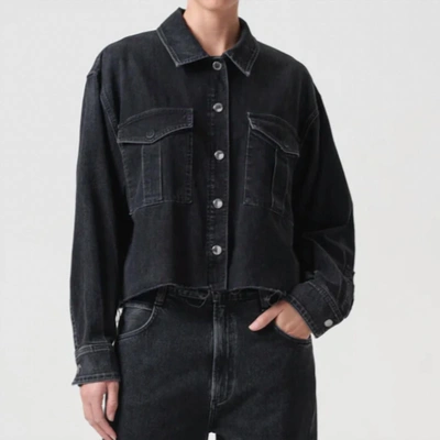 Shop Agolde Nyx Denim Shirt In Black