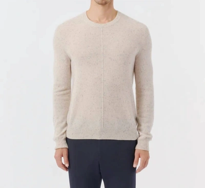 Shop Atm Anthony Thomas Melillo Donegal Cashmere Exposed Seam Crew Neck Sweater In Chalk Multi In White