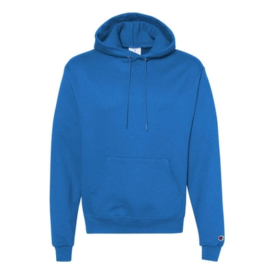 Shop Champion Powerblend Hooded Sweatshirt In Blue