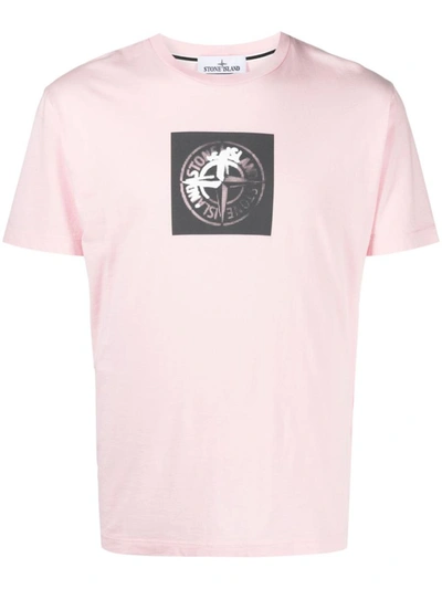Shop Stone Island T-shirt 'institutional One' Print In Pink