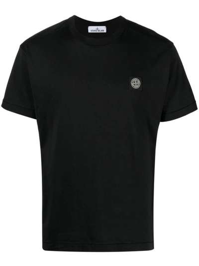 Shop Stone Island T-shirt Patch Logo In Black