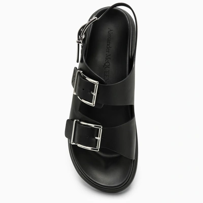 Shop Alexander Mcqueen Alexander Mc Queen Black Leather Sandal