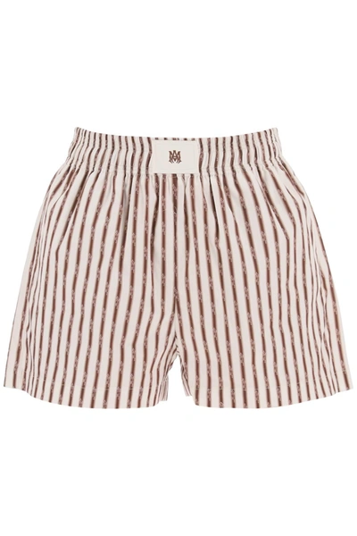 Shop Amiri Striped Pajama Shorts