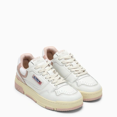 Shop Autry White/pink Leather And Suede Clc Trainer