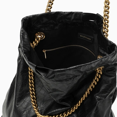 Shop Balenciaga Crush Medium Tote Bag Black Leather