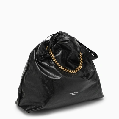 Shop Balenciaga Crush Medium Tote Bag Black Leather