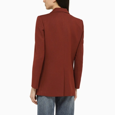Shop Blazé Milano Rust Coloured Aresteas Jacket In Linen Blend.