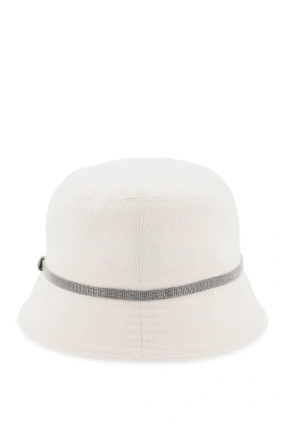 Shop Brunello Cucinelli Shiny Band Bucket Hat With