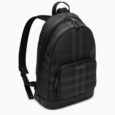 Shop Burberry Charcoal Grey Nylon Backpack Rocco