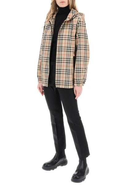 Shop Burberry Everton Tartan Windbreaker Jacket