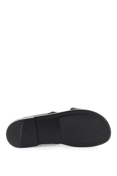 Shop Dolce & Gabbana Leather Sandals With Dg Logo