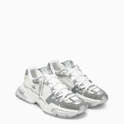 Shop Dolce & Gabbana Dolce&gabbana Air Master Silver/white Fabric Sneaker
