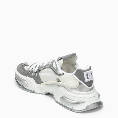 Shop Dolce & Gabbana Dolce&gabbana Air Master Silver/white Fabric Sneaker