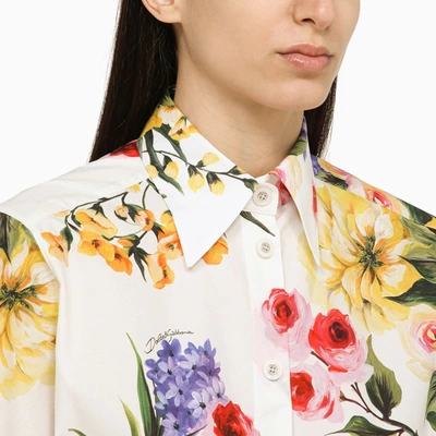 Shop Dolce & Gabbana Dolce&gabbana Garden Print Cropped Shirt In Cotton