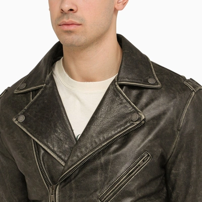 Shop Golden Goose Black Biker Leather Jacket