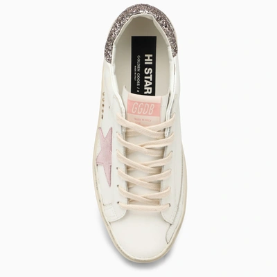 Shop Golden Goose Hi Star White/pink/glitter Sneaker