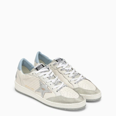 Shop Golden Goose Low Ballstar White/blue Fag/silver Sneaker