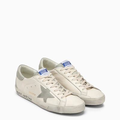 Shop Golden Goose White/grey Super Star Sneaker