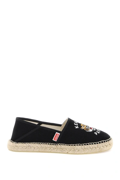 Shop Kenzo Canvas Espadrilles With Logo Embroidery