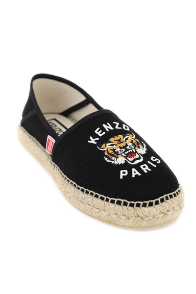 Shop Kenzo Canvas Espadrilles With Logo Embroidery