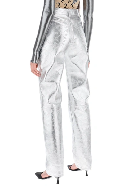 Shop Marine Serre Moonogram Pants In Laminated Leather