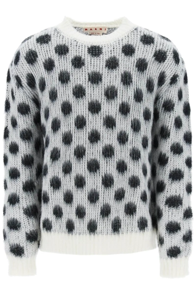 Shop Marni Polka Dot Mohair Sweater