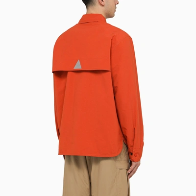 Shop Moncler Grenoble Nax Red Shirt Jacket