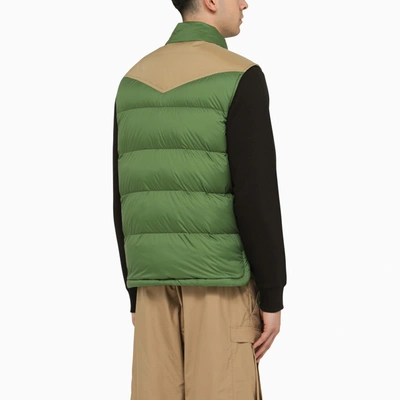 Shop Moncler Grenoble Veny Green Padded Waistcoat