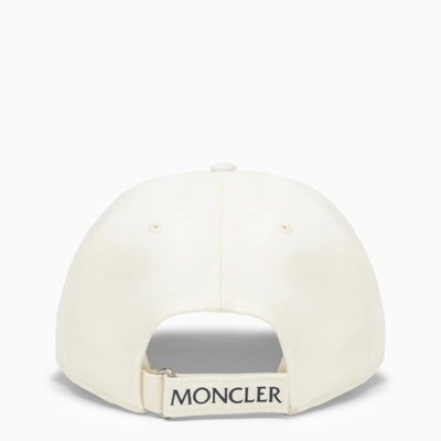 Shop Moncler White Baseball Cap With Logo
