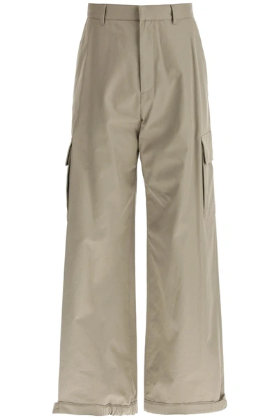 Shop Off-white Off White Wide Legged Cargo Pants With Ample Leg