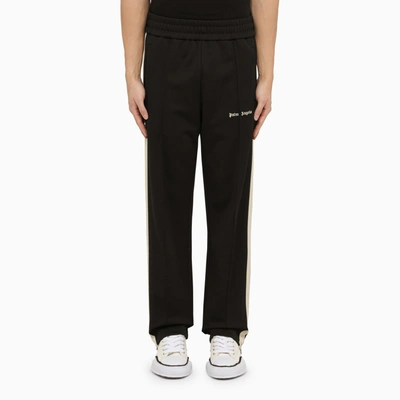 Shop Palm Angels Black Jogging Trousers With Bands