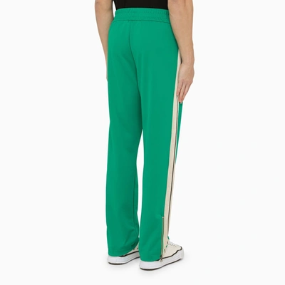 Shop Palm Angels Green Jogging Trousers With Bands