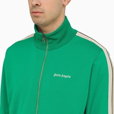 Shop Palm Angels Sporty Sweatshirt Green With Zip