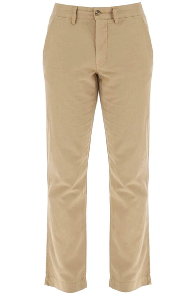Shop Polo Ralph Lauren Linen And Cotton Blend Pants For