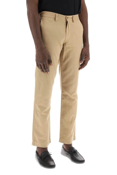 Shop Polo Ralph Lauren Linen And Cotton Blend Pants For