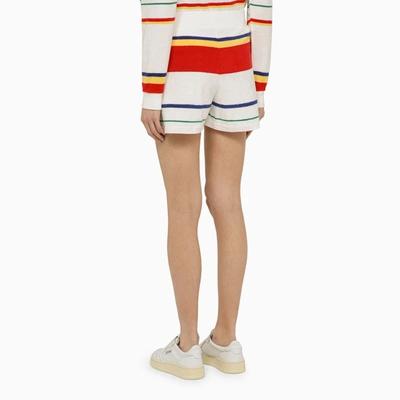 Shop Polo Ralph Lauren White Multi Coloured Striped Terry Shorts