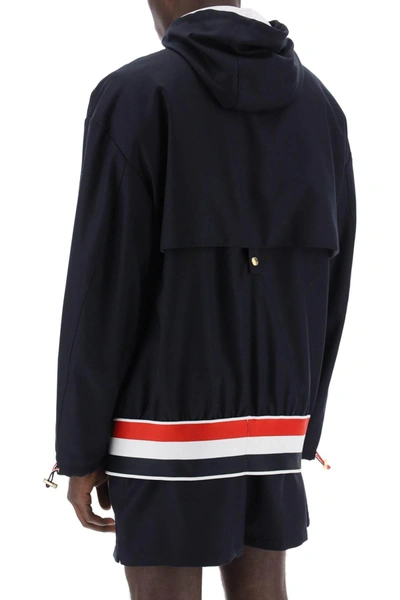 Shop Thom Browne "lightweight Wool Anorak With Tr