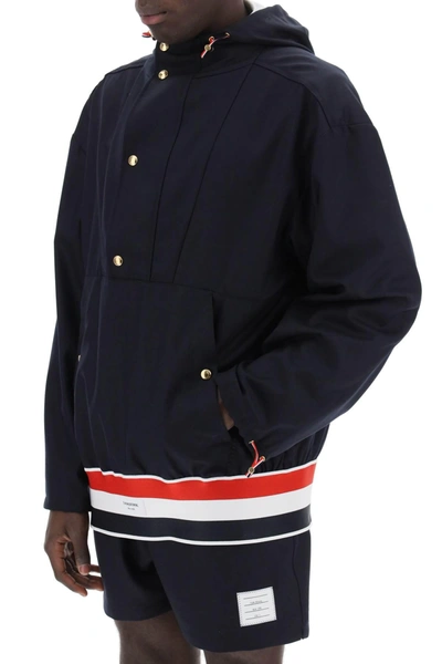 Shop Thom Browne "lightweight Wool Anorak With Tr
