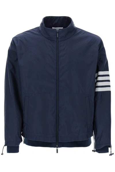 Shop Thom Browne 4 Bar Ripstop Windbreaker Jacket