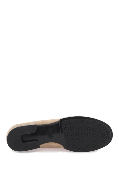 Shop Tod's Suede Leather Kate Loafers In