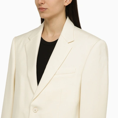Shop Wardrobe.nyc White Single Breasted Jacket In Wool